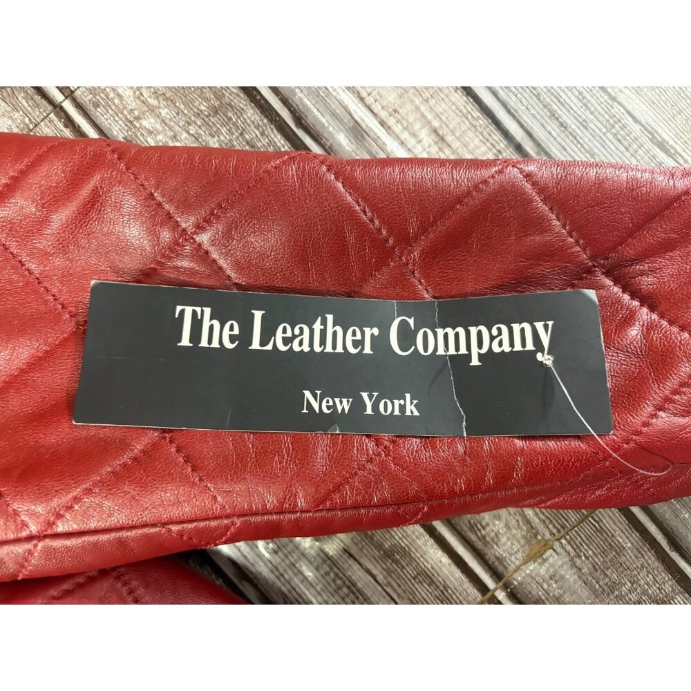 The Leather Company Leather Quilted Jacket Size L color Red NWT vintage Y2K - Picture 4 of 9